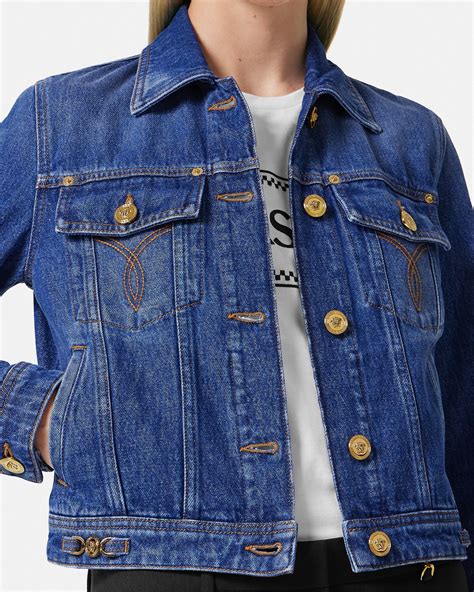 versace medusa head on the back denim jackets|versace medusa logo shirt.